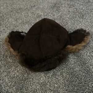 Men's Brown Fox Fur-Lined Winter Hat